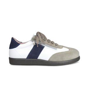 Pixie: White, Taupe & Navy Shoes Sole Bliss