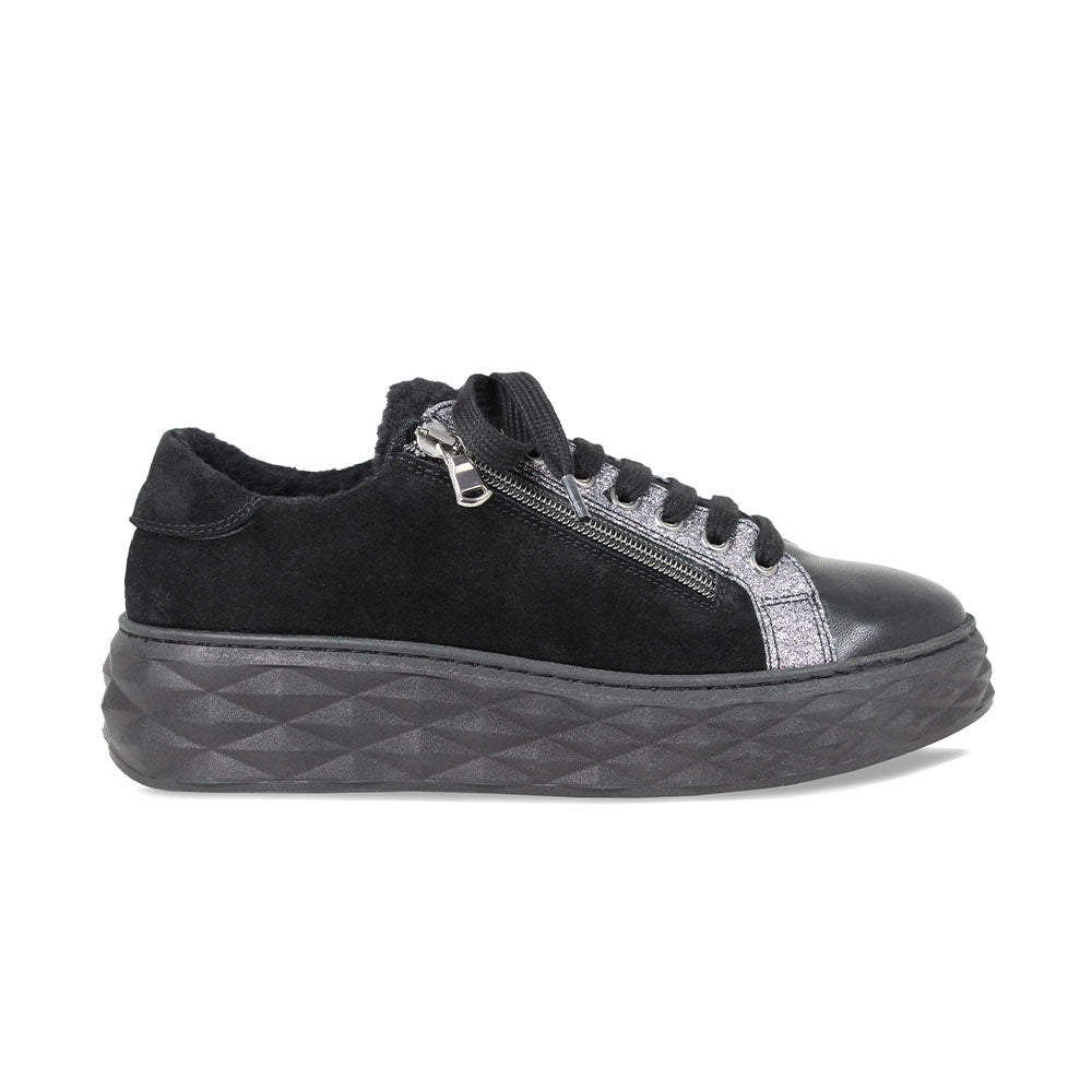 Porto Fur: Black Leather & Suede Shoes Sole Bliss