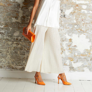 Premiere: Orange Patent Leather Shoes Sole Bliss