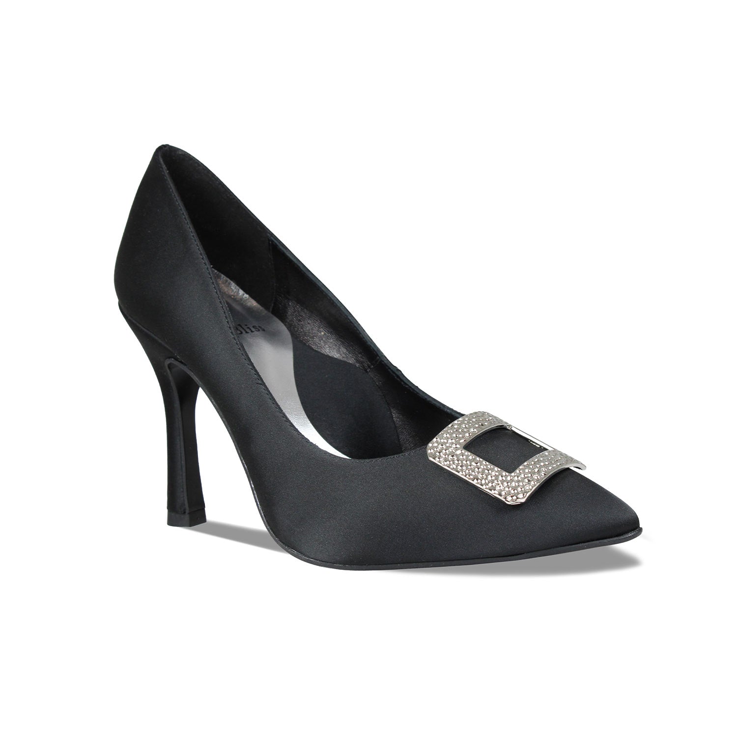 Prestige: Black Satin Shoes Sole Bliss