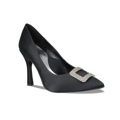 Prestige: Black Satin Shoes Sole Bliss