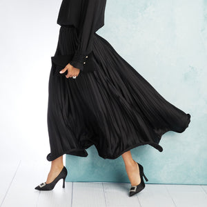 Prestige: Black Satin Shoes Sole Bliss