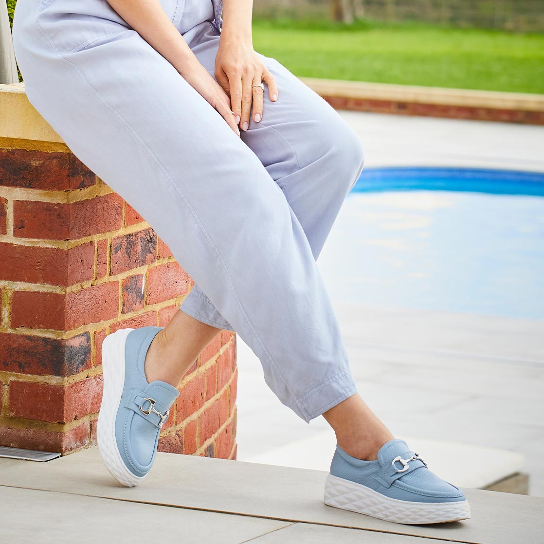 Prince: Pale Blue Leather Shoes Sole Bliss