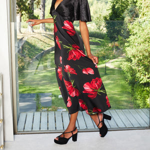 Rachel: Black Suede & Black Snake Shoes Sole Bliss