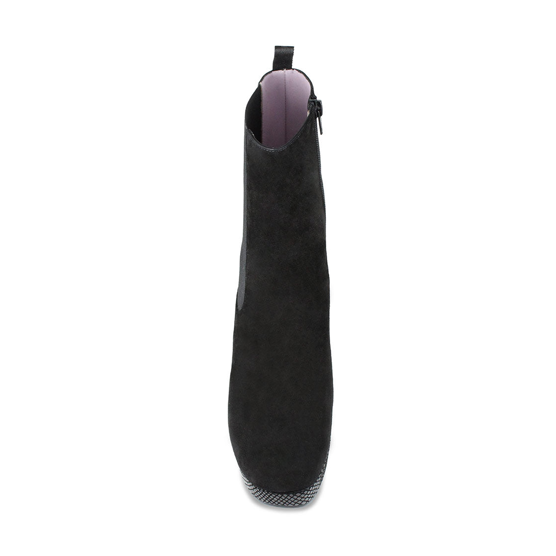 Raven: Black Suede & Snake Print Leather Boots Sole Bliss