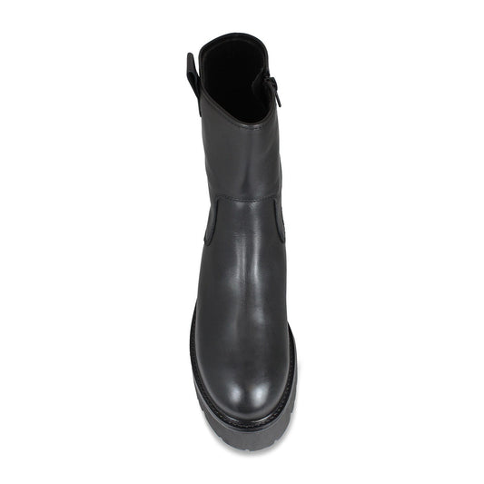 Reign: Black Leather Boots Sole Bliss