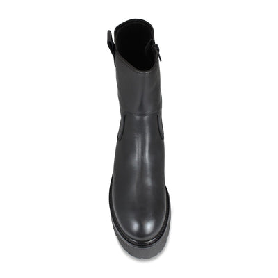 Reign: Black Leather Boots Sole Bliss