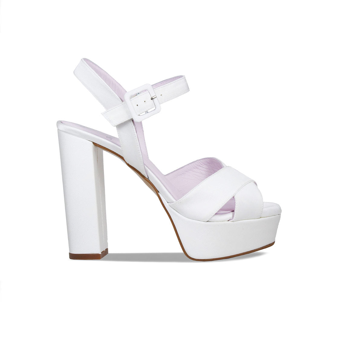 Remy: White Satin Shoes Sole Bliss