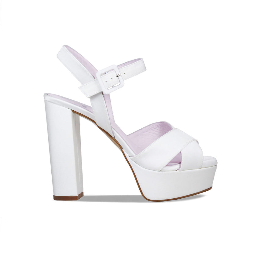 Remy: White Satin Shoes Sole Bliss