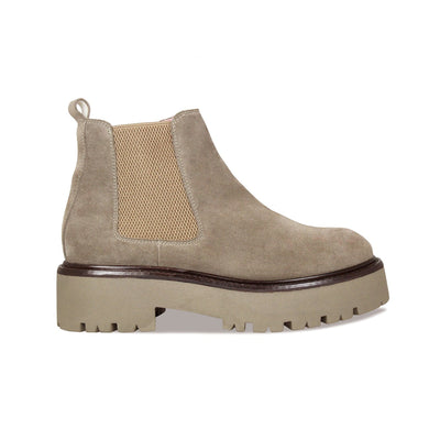 Rhea: Taupe Suede Boots Sole Bliss