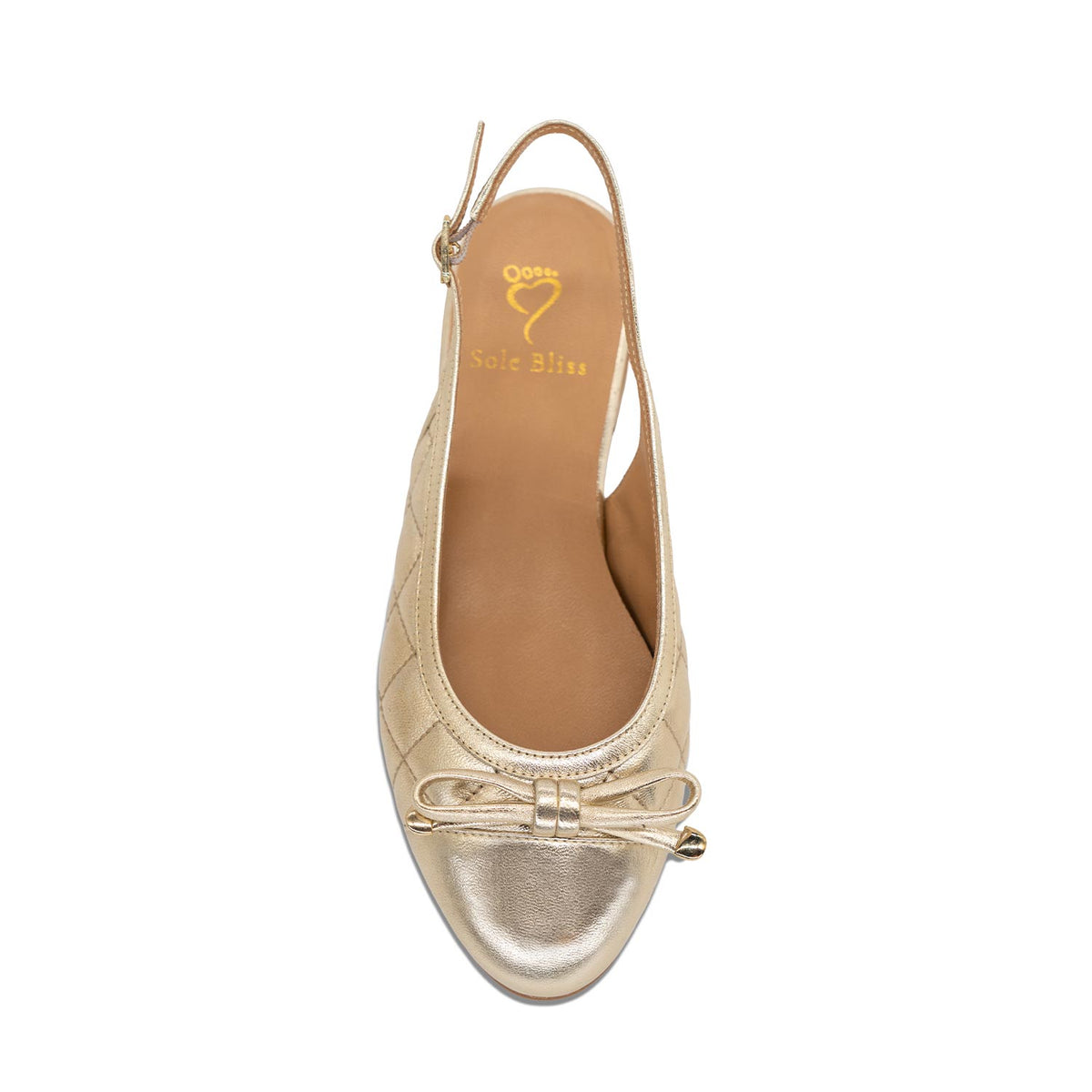 Ritz: Gold Quilted Leather Shoes Sole Bliss