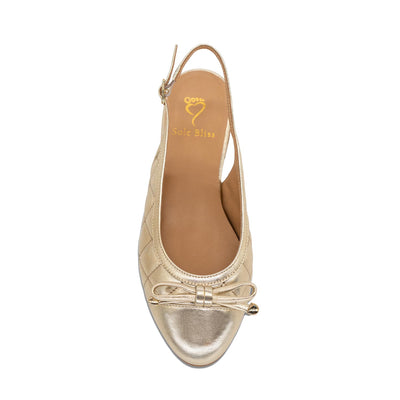 Ritz: Gold Quilted Leather Shoes Sole Bliss