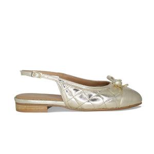 Ritz: Gold Quilted Leather Shoes Sole Bliss