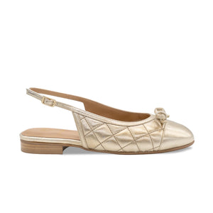 Ritz: Gold Quilted Leather Shoes Sole Bliss