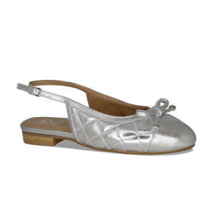 Ritz: Silver Quilted Leather Shoes Sole Bliss