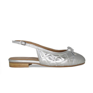 Ritz: Silver Quilted Leather Shoes Sole Bliss