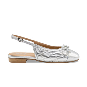 Ritz: Silver Quilted Leather Shoes Sole Bliss