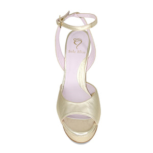 Riviera: Gold Leather Shoes Sole Bliss
