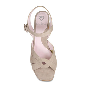 Roberta: Pale Taupe Suede Shoes Sole Bliss