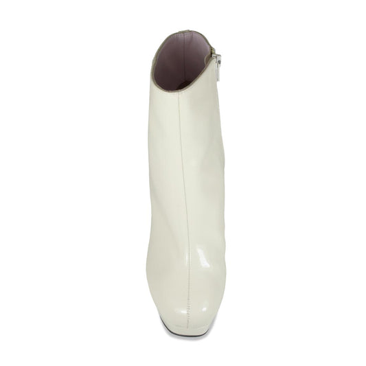Ronda: Cream Patent Leather Boots Sole Bliss
