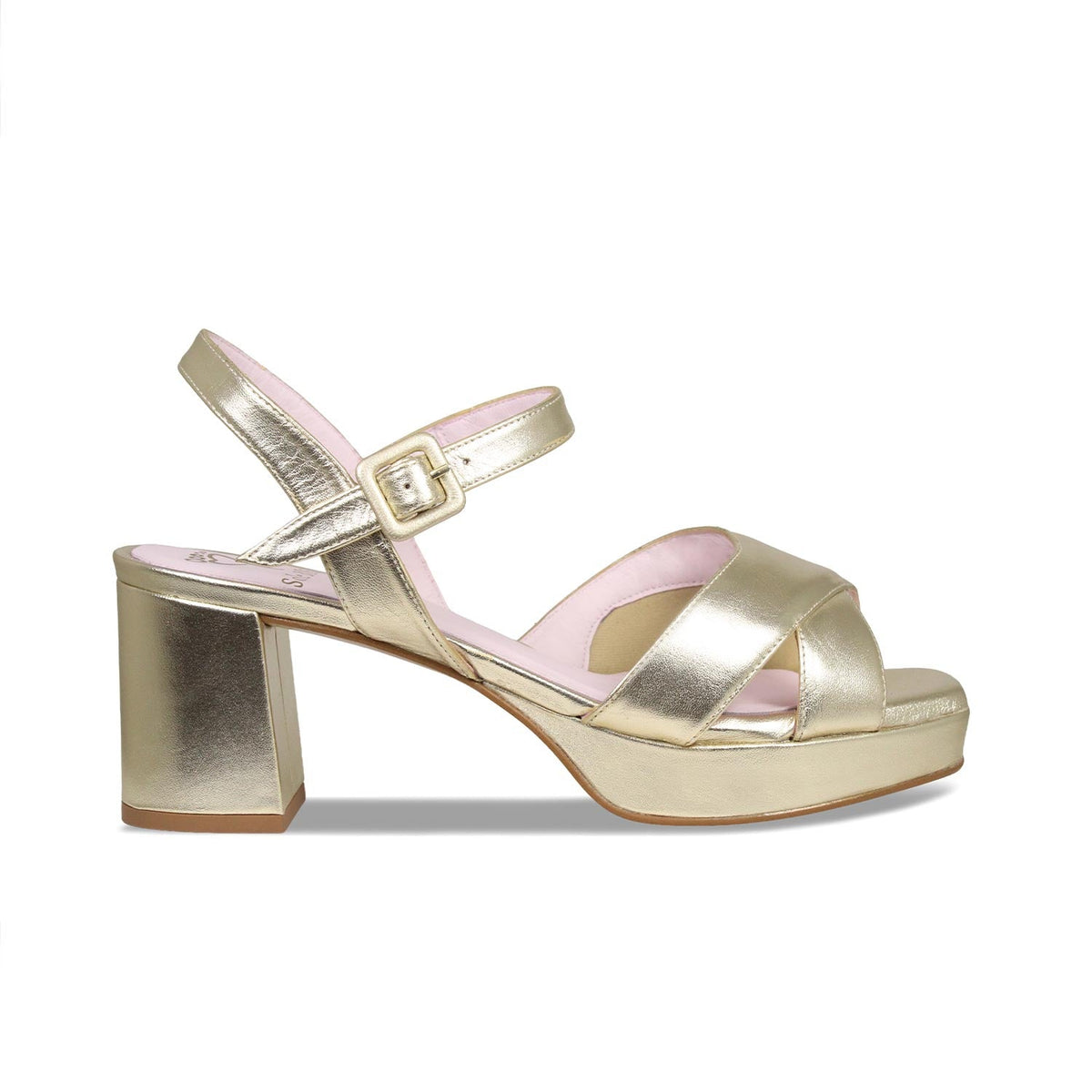 Ronnie: Gold Leather Shoes Sole Bliss