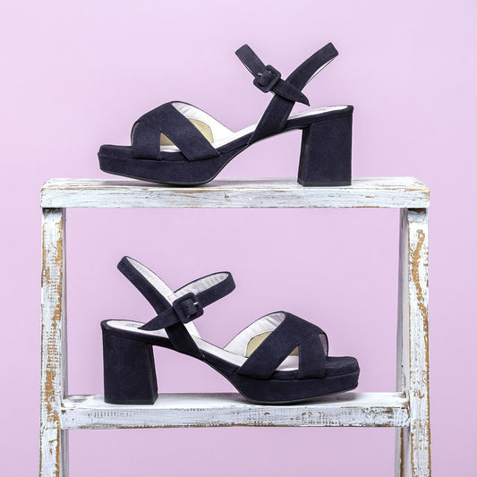 Ronnie: Navy Suede Shoes Sole Bliss