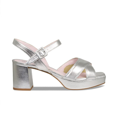 Ronnie: Silver Leather Shoes Sole Bliss