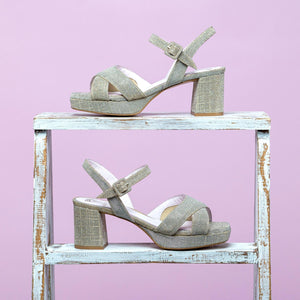 Ronnie: Taupe Glitter Shoes Sole Bliss