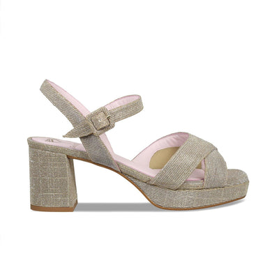 Ronnie: Taupe Glitter Shoes Sole Bliss