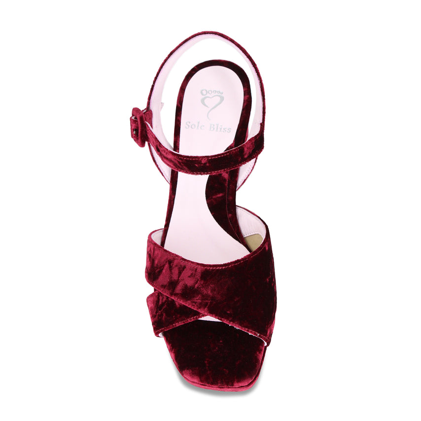 Ronnie: Berry Velvet Shoes Sole Bliss