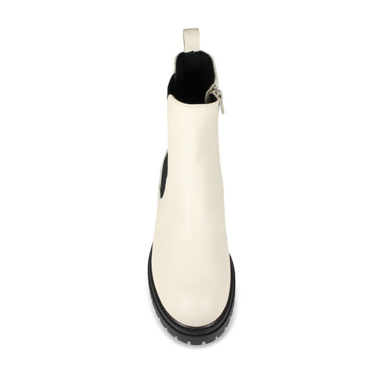 Roxy: Ivory Leather Boots Sole Bliss