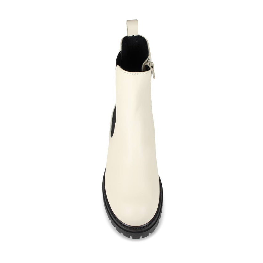 Roxy: Ivory Leather Boots Sole Bliss