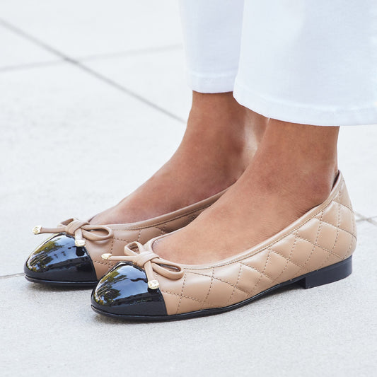 Royal: Camel Leather & Black Patent Shoes Sole Bliss