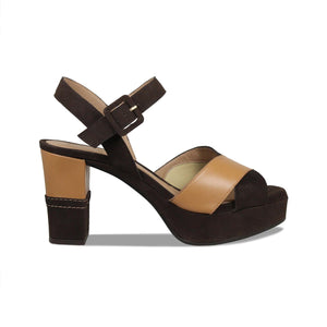 Ruby: Brown Suede & Tan Leather Shoes Sole Bliss