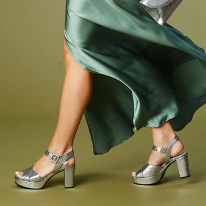 Ruby: Silver Snake Print Leather Shoes Sole Bliss