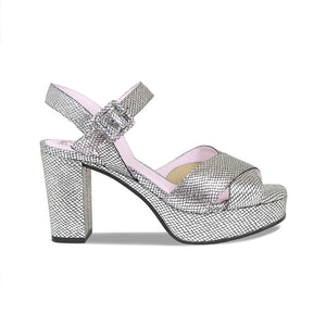 Ruby: Silver Snake Print Leather Shoes Sole Bliss