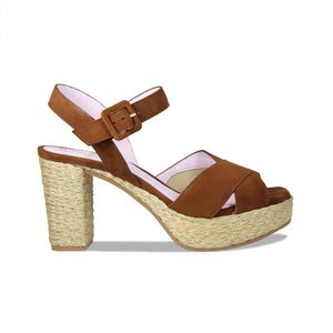 Ruby: Tan Suede & Jute Shoes Sole Bliss