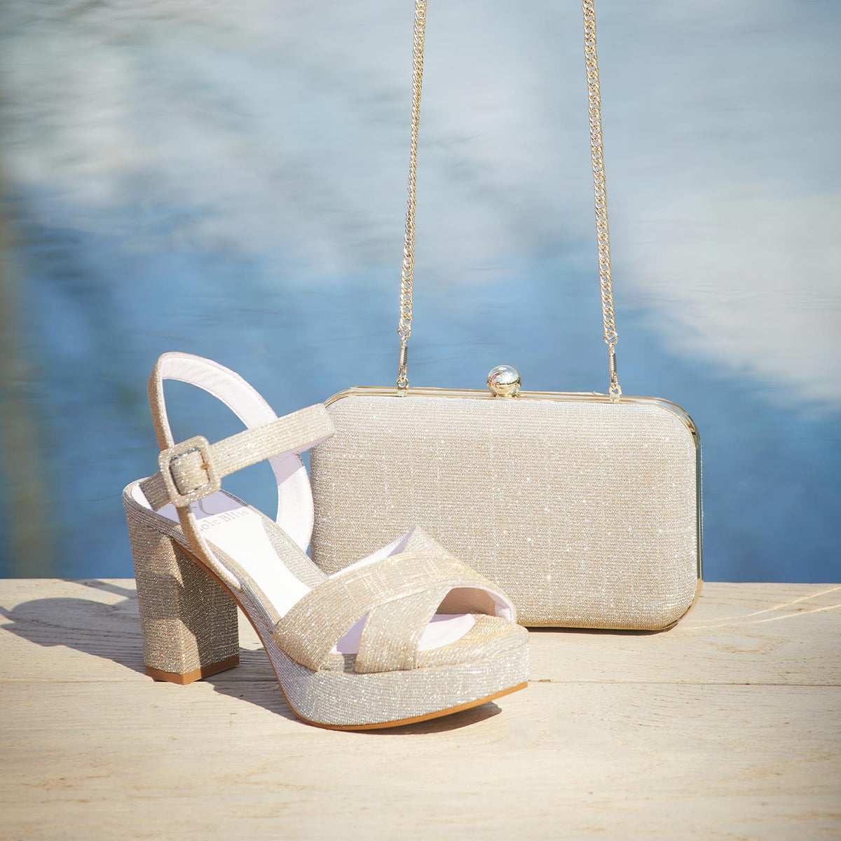 Jewel: Taupe Glitter Bags Sole Bliss