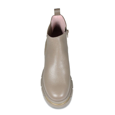 Runway: Taupe Leather Boots Sole Bliss