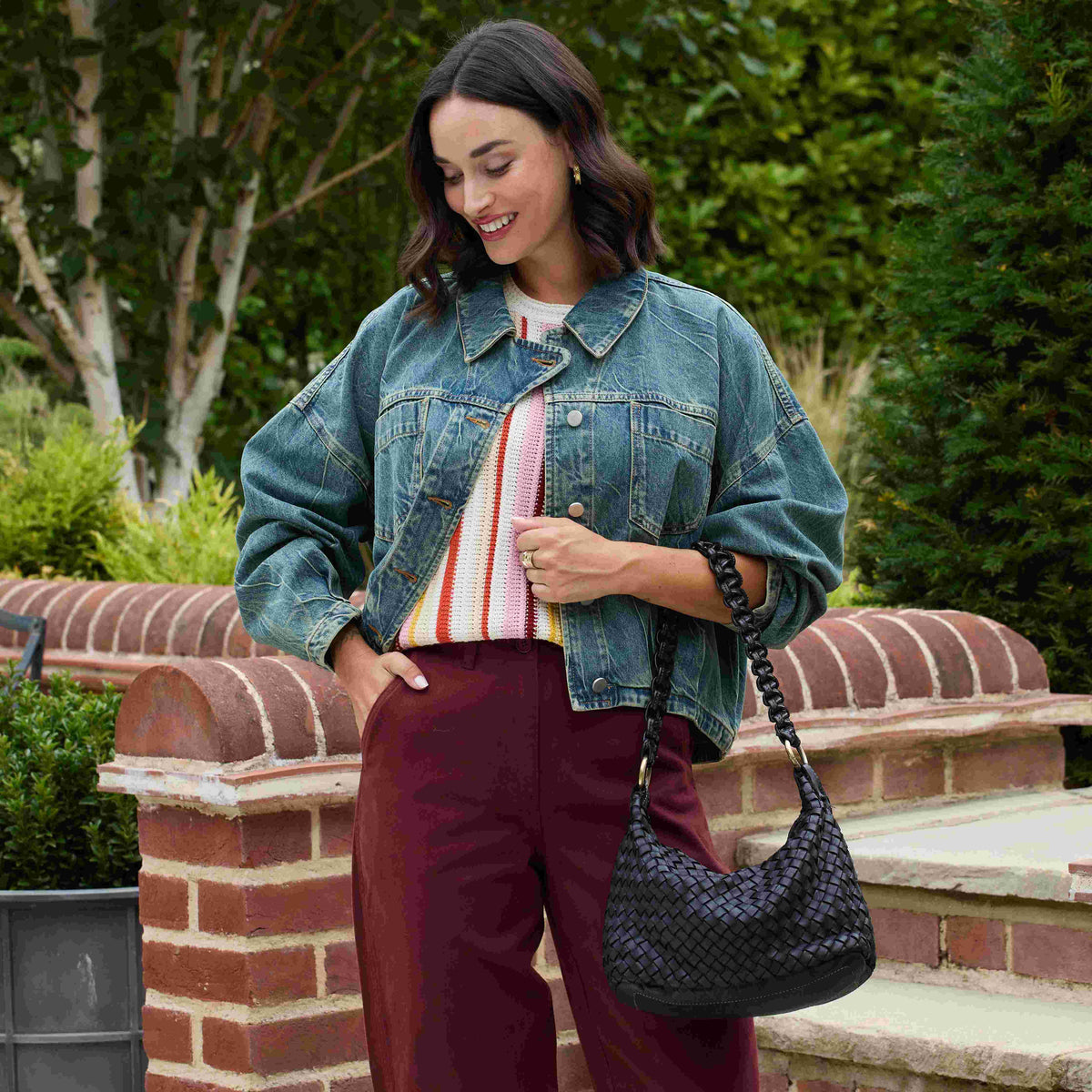 Bethany: Black Weave Leather Bags Sole Bliss Black Weave Leather