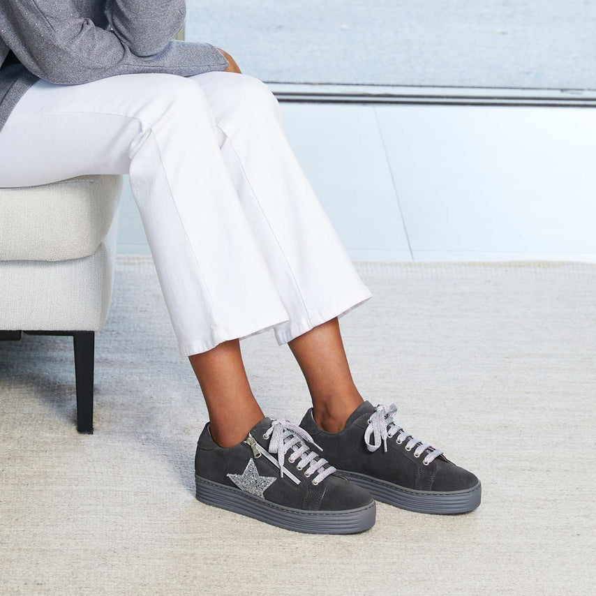 Star: Grey Suede & Glitz Shoes Sole Bliss