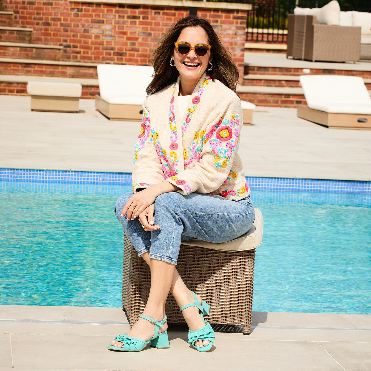 Sadie: Aqua Suede Shoes Sole Bliss