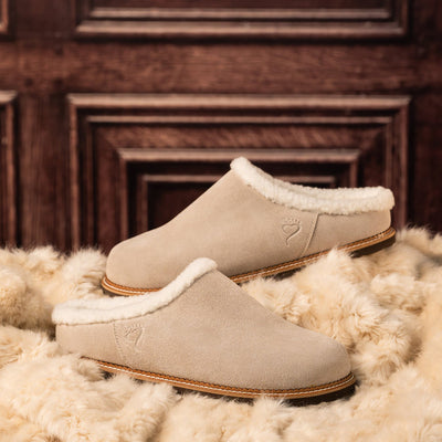 Snug: Cream Suede & Wool Shoes Sole Bliss