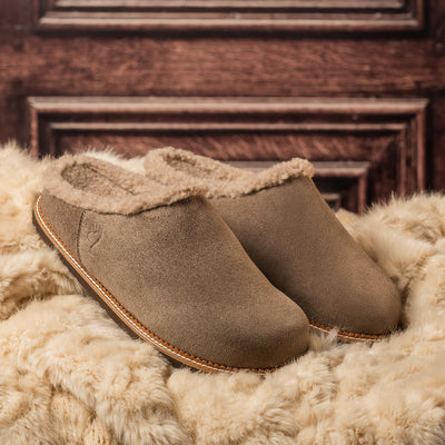 Snug: Taupe Suede & Wool Shoes Sole Bliss
