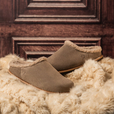 Snug: Taupe Suede & Wool Shoes Sole Bliss