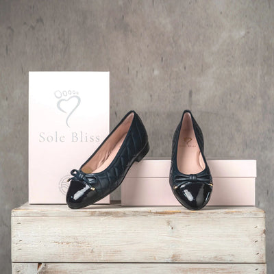 Royal: Navy Quilted Leather & Patent Shoes Sole Bliss