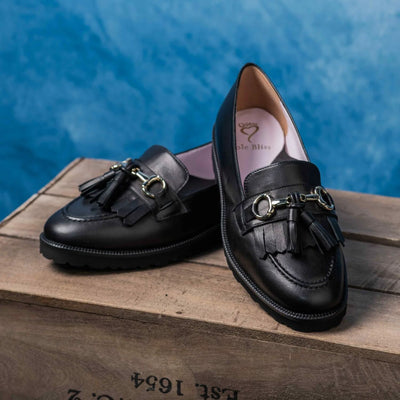 Tanner: Black Leather Shoes Sole Bliss