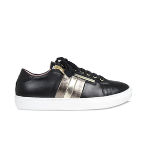Sprint: Black Leather & Metallic Shoes Sole Bliss