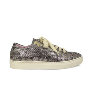 Sprint: Metallic Snake Print Leather Shoes Sole Bliss