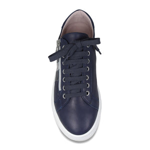 Sprint: Navy Leather & Silver Shoes Sole Bliss
